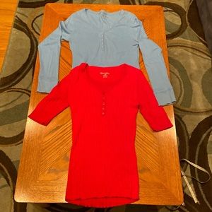 Faded Glory shirts, size Large, blue and red.